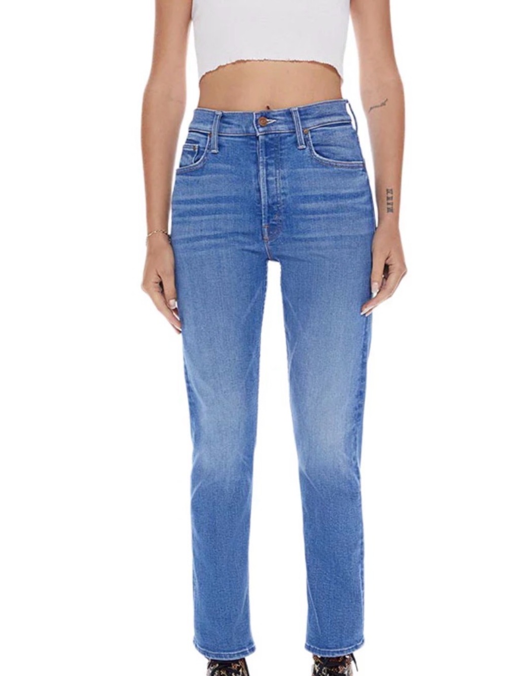 Mother Denim The Tomcat high-rise straight-leg jeans 25